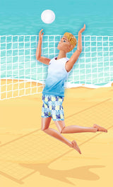 Steffi Love Beach Kevin, Kevin im Badeanzug mit T-Shirt und Volleyball, voll beweglich, 30cm Spielpuppe, ab 3 Jahren, weiß Naty Shop Dolls