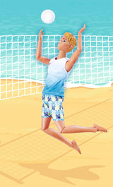 Simba Steffi Love Beach Kevin-Puppe, Kevin im Badeanzug mit T-Shirt und Volleyball, voll beweglich, 30 cm, ab 3 Jahren