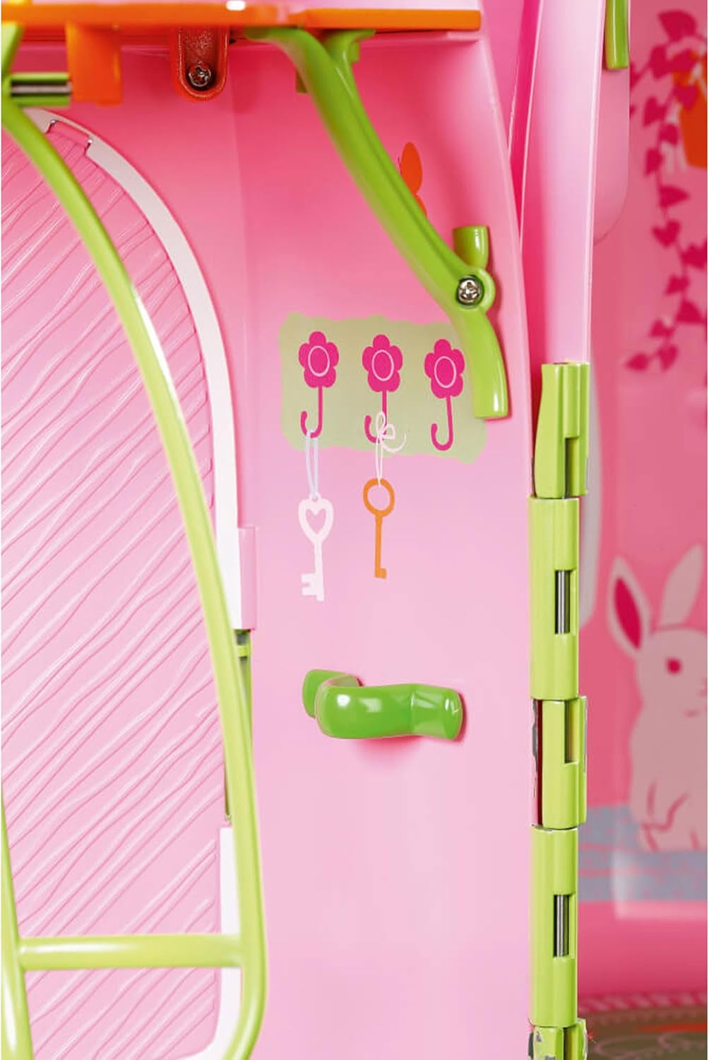BABY Born Storybook Cottage, faltbares Puppenhaus für 18-cm-Puppen mit Tisch, Kamin, Chaiselongue und Teleskop, Rosagrün, 833803 Zapf Creation Puppenhäuser Naty Shop