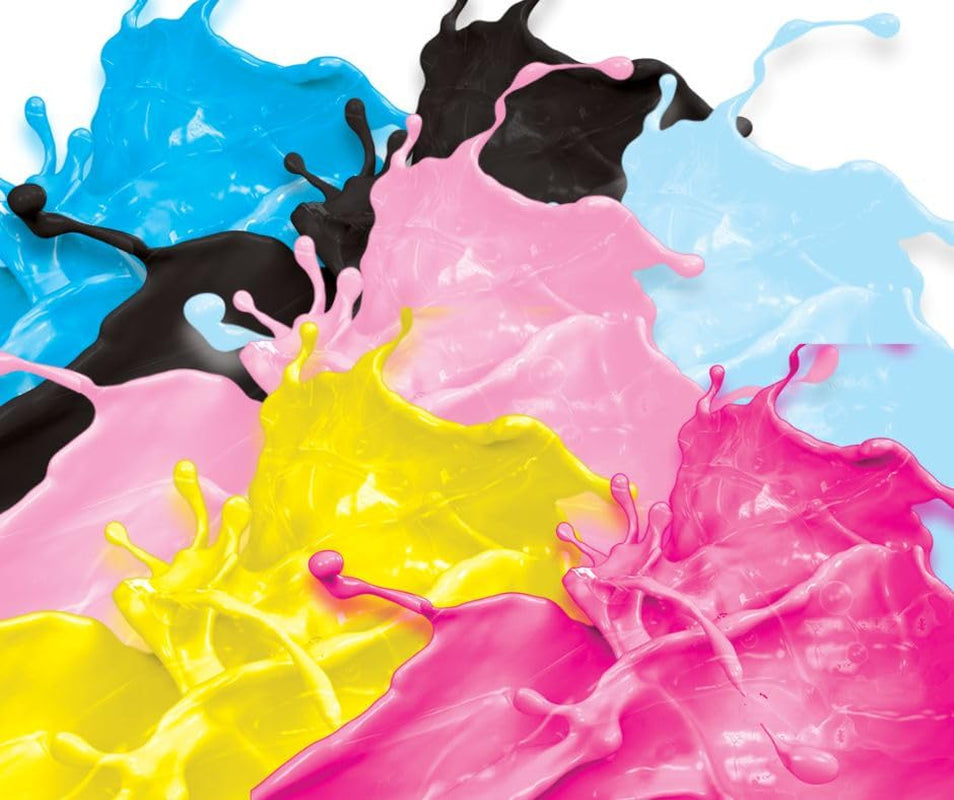 Lebensmittelfarben-Set mit essbaren Tinten für Plotter 6 x 100 ml | Helles Cyan | Cyan | Helles Magenta | | Magenta | Gelb | Schwarz | Essbarer Druck, Oblatenpapierdruck, dekorativer Kuchenbelag