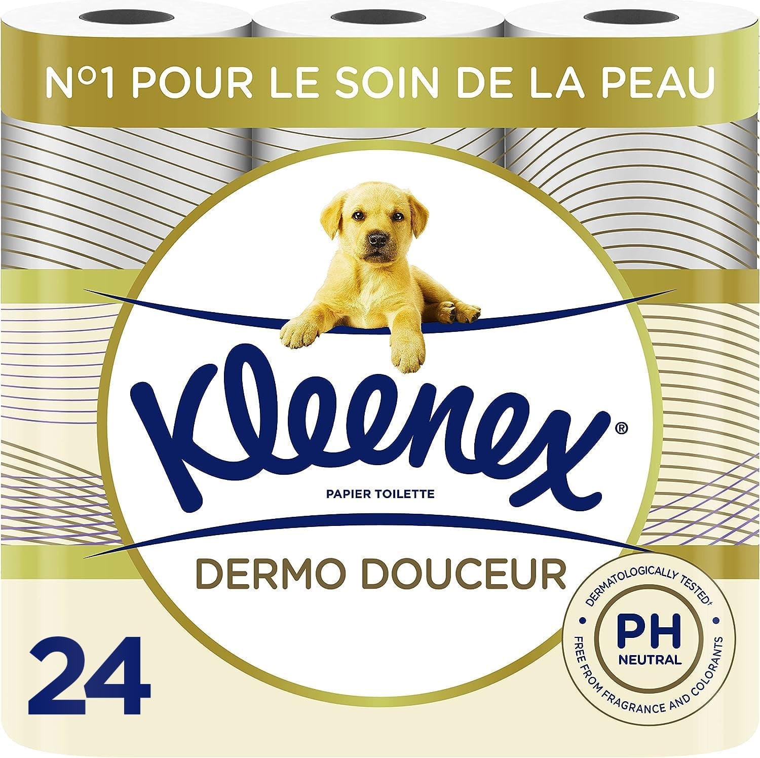 KLEENEX Dermo Douceur 4230420 Toilettenpapier, 24 Rollen (4 x 6 Rollen), weiß, 24 Unité (Lot of 6)