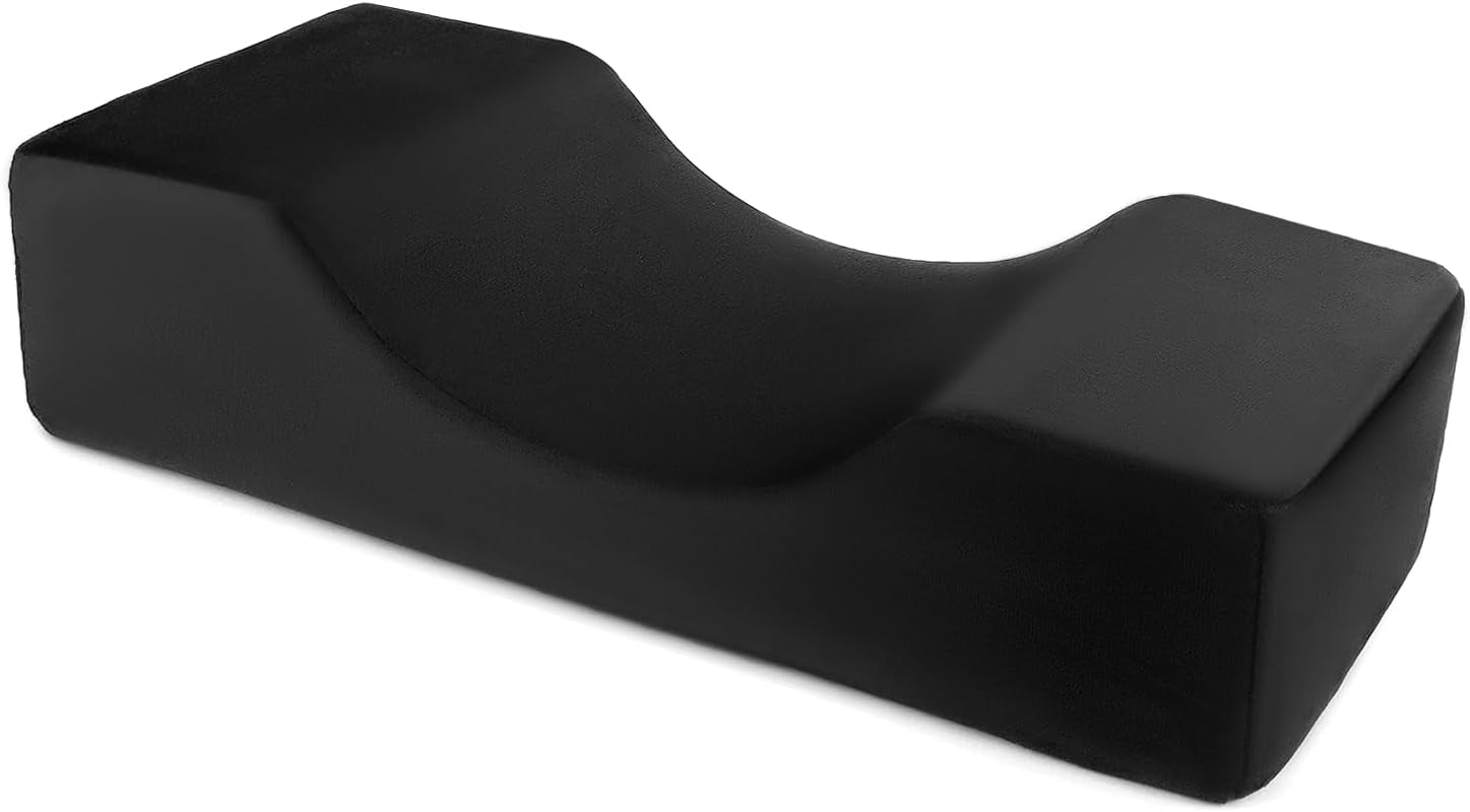 QWORK® Wimpernkissen, U-Förmiges Beauty Makeup Kissen, Ergonomisches Wimpernkissen Verlängerung Füren, Memory Foam Wimpernkissen Für Den Heimgebrauch Im Schönheitssalon (Schwarz) Cervical Orthopaedic Pillows Naty Shop