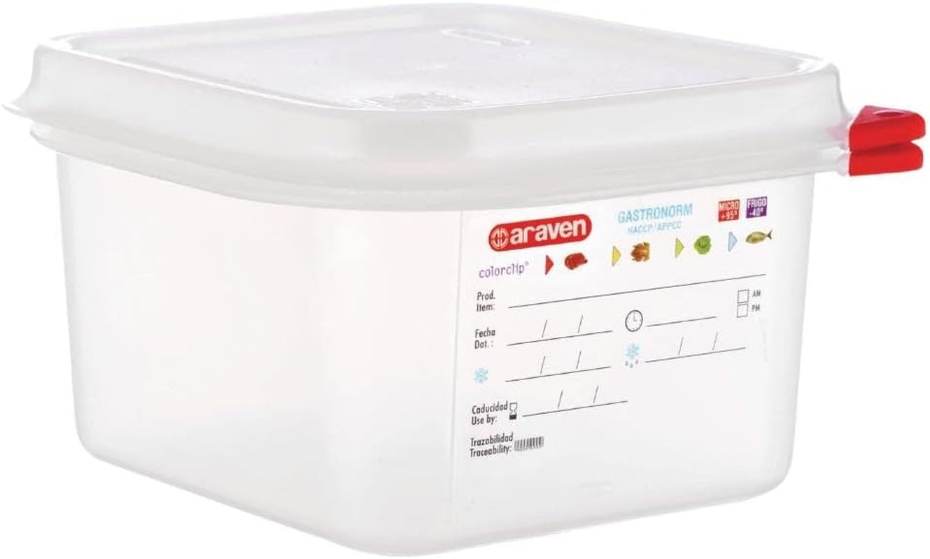 03350 PP Lebensmittelbehälter GN mit Deckel, 1,1 l, 65 mm (4 Stück) Frischhaltedosen Naty Shop 1,7Ltr