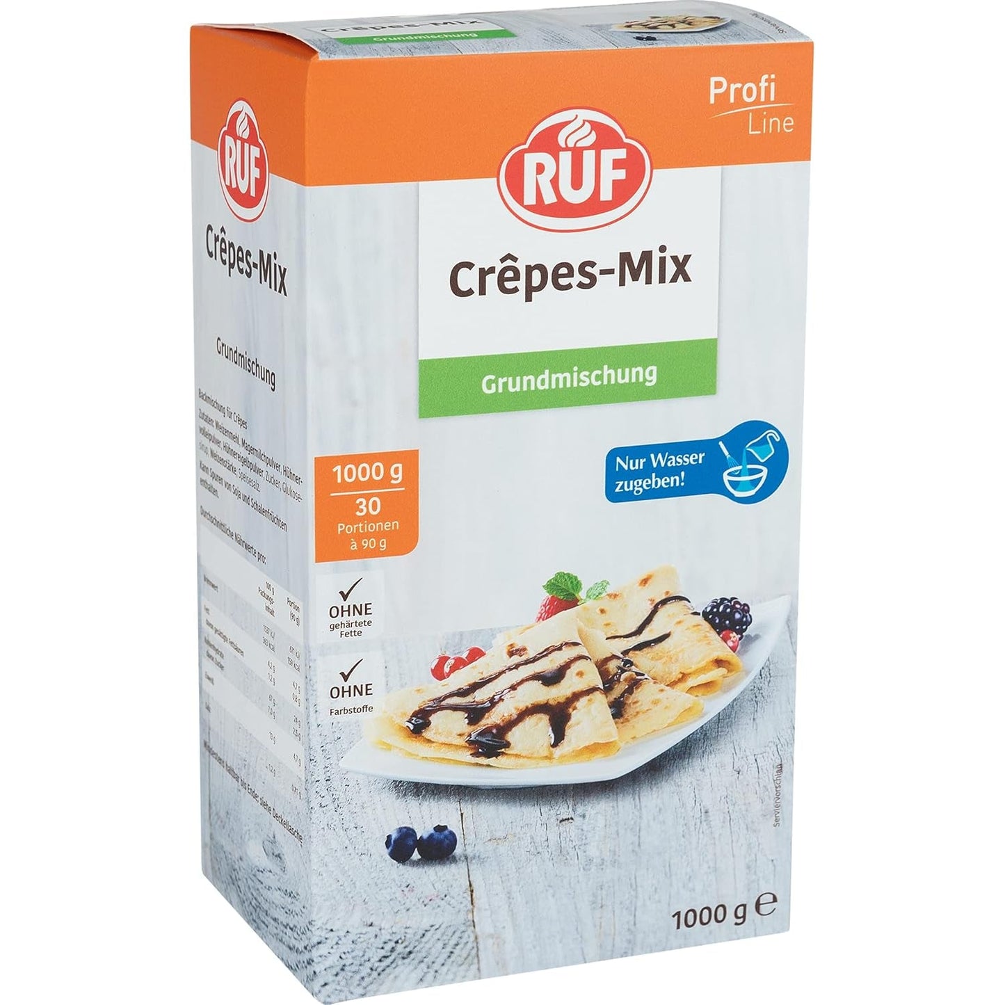 RUF Rührkuchen Backmischung, Nur Wasser & Öl Zugeben, Rezeptur Für Blechkuchen, Kastenkuchen, Muffins, Gugelhupf Und Tortenböden, 1X1000G Mischung zum Backen und Kochen Naty Shop Crepesteig 1Er Pack Á 1X1000G