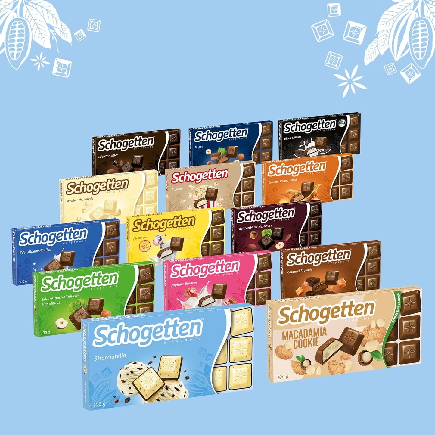Schogetten Stracciatella Schokoriegel 100g, einzeln portioniert. Eine Freude. Stück für Stück.