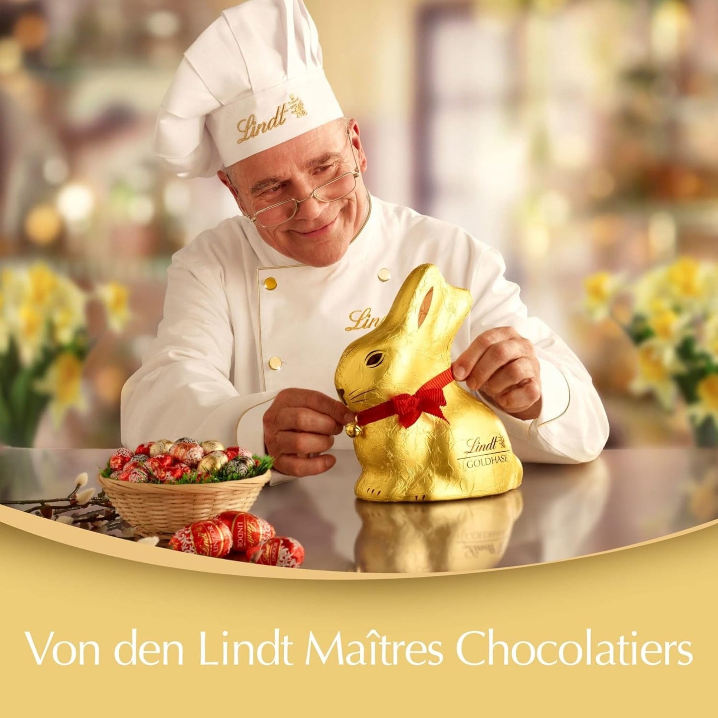 Lindt Chocolate Gold Bunny Karamell & Salz | 100g | Gesalzene Karamellmilchschokolade zu Ostern | Osterschokolade | Geschenk aus Schokolade | Schokoladenhase | Osterhase