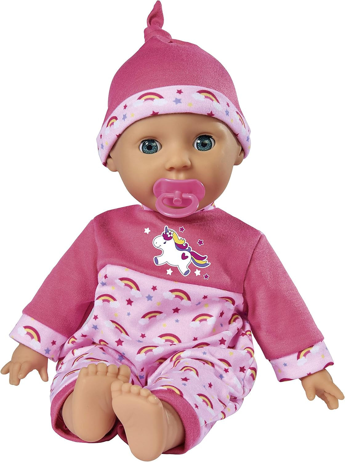 Simba 105140060 – Laura Tickle Baby-Puppe mit weichem Körper und Regenbogenmatratze, macht 25 Babygeräusche, 38 cm, Puppe für 2 Jahre und älter