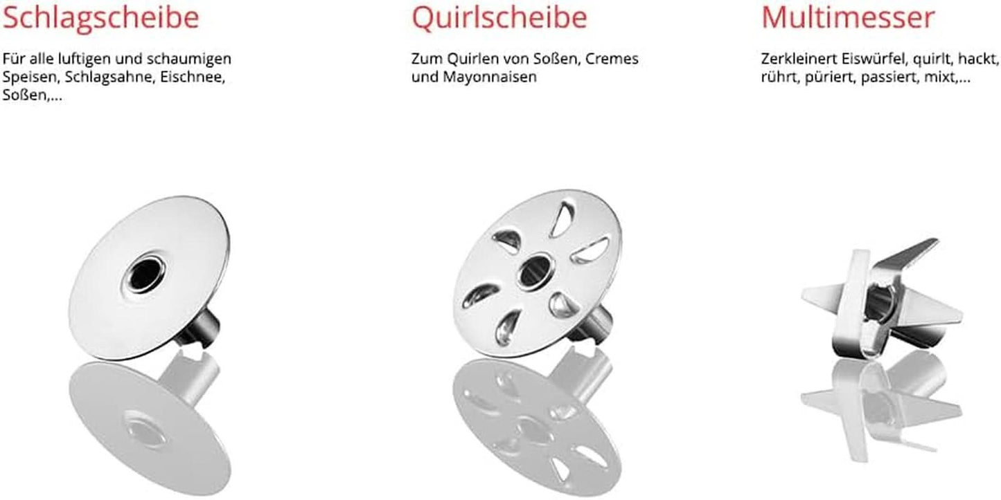 ESGE Zauberstab P 200 Profi, Stabmixer Weiß Inkl. Zubehör, Bis Zu 17.000 U/Min, 90860, Weiß/Grau Kitchen Naty Shop