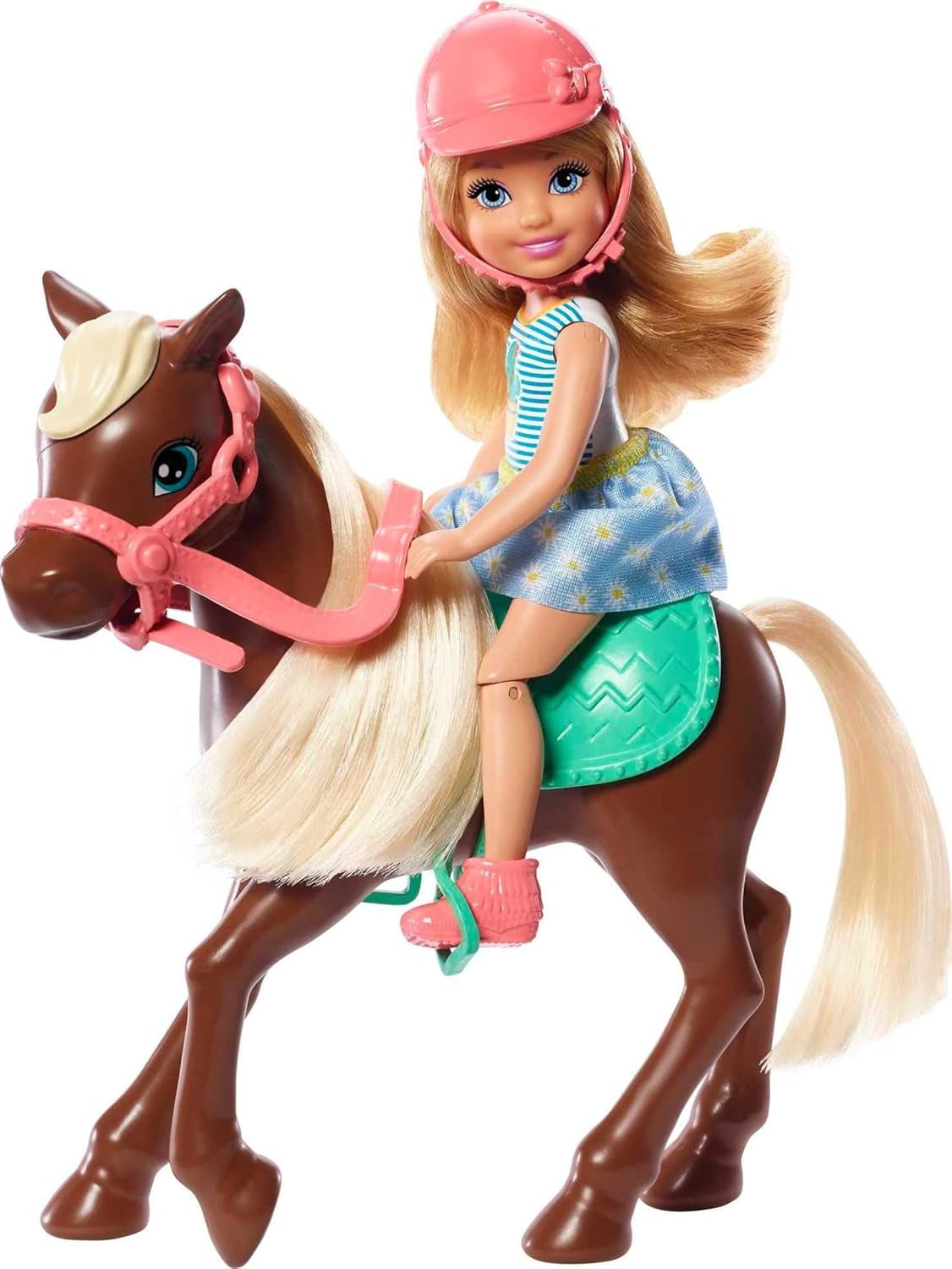 Barbie GHV78 – Club Chelsea Spielset mit Puppe und Pferd, ca. 15 cm große Blondine mit Mode und Accessoires, Geschenkspielzeug für Kinder von 3 bis 7 Jahren, Naty Shop Dolls
