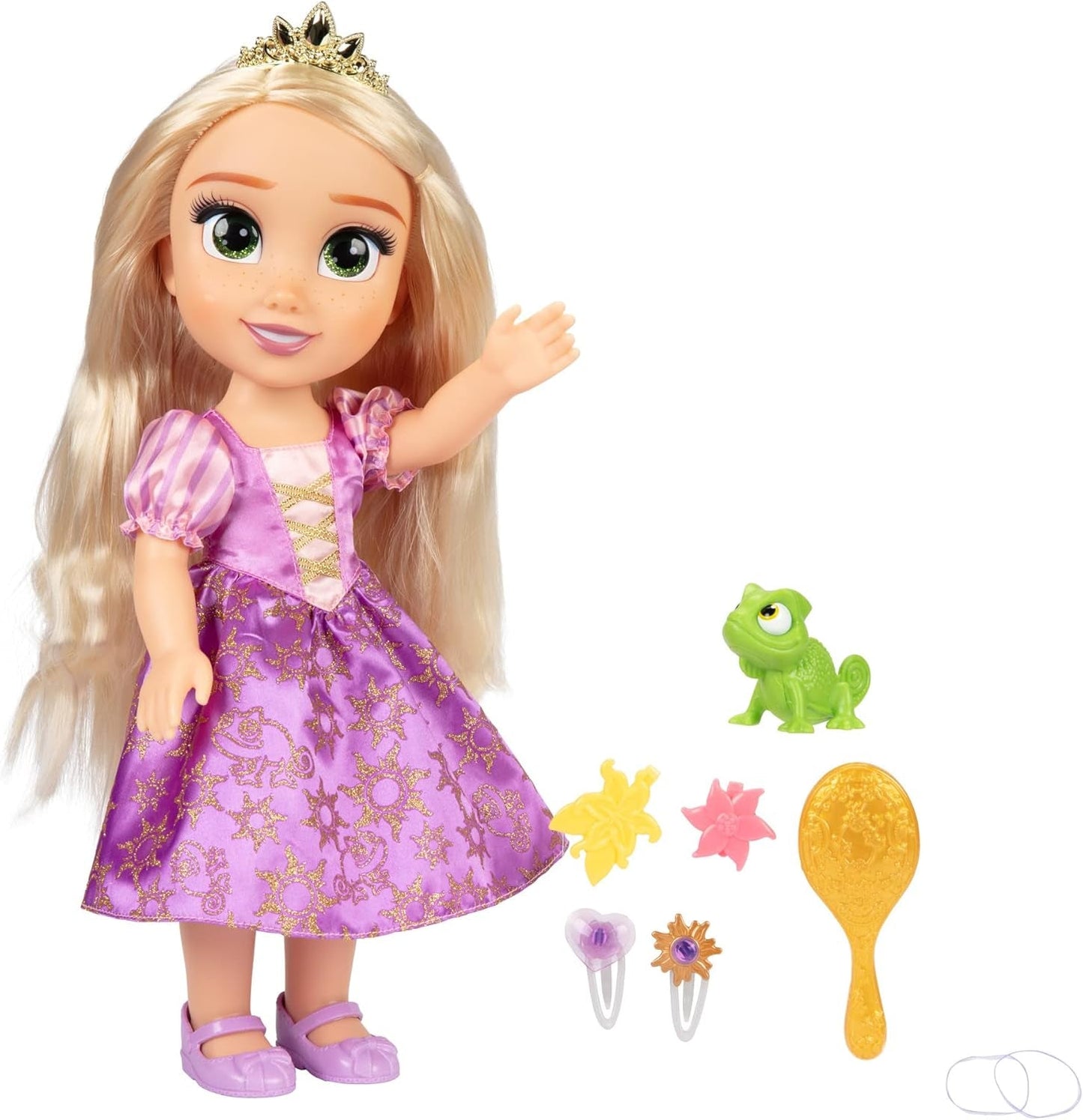 Disney Princess Rapunzel, 35 cm große singende Puppe, singt „I See The Light“, inklusive Zubehör für mehr Spaß, perfekt für Mädchen ab 3 Jahren, Lila