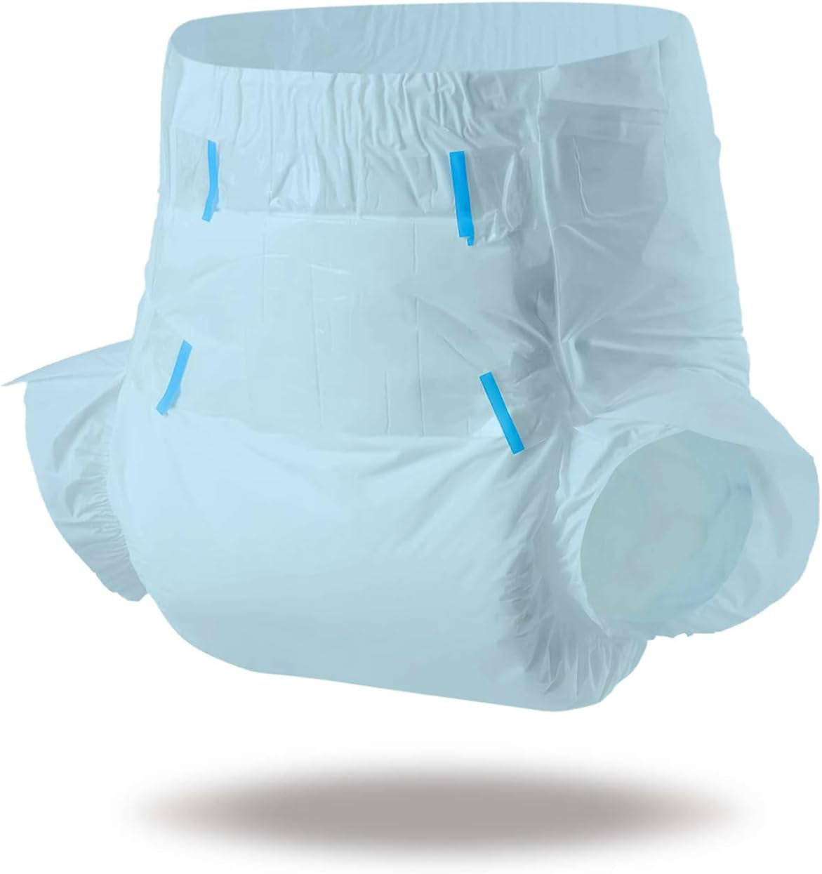 CutiePlusU Windeln für Erwachsene, trockene Oberfläche, maximale Saugfähigkeit über Nacht, Einweg-Inkontinenzwindel – Blau, 2er-Pack (Mittel 71–96 cm)