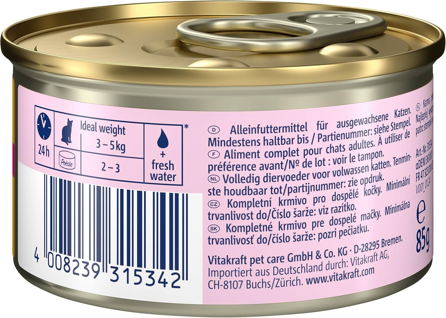 Vitakraft Poésie Mousse, Nassfutter für Katzen, luftiger Schaum, mit Huhn, ohne Zucker- oder Getreidezusatz (12 x 85g)