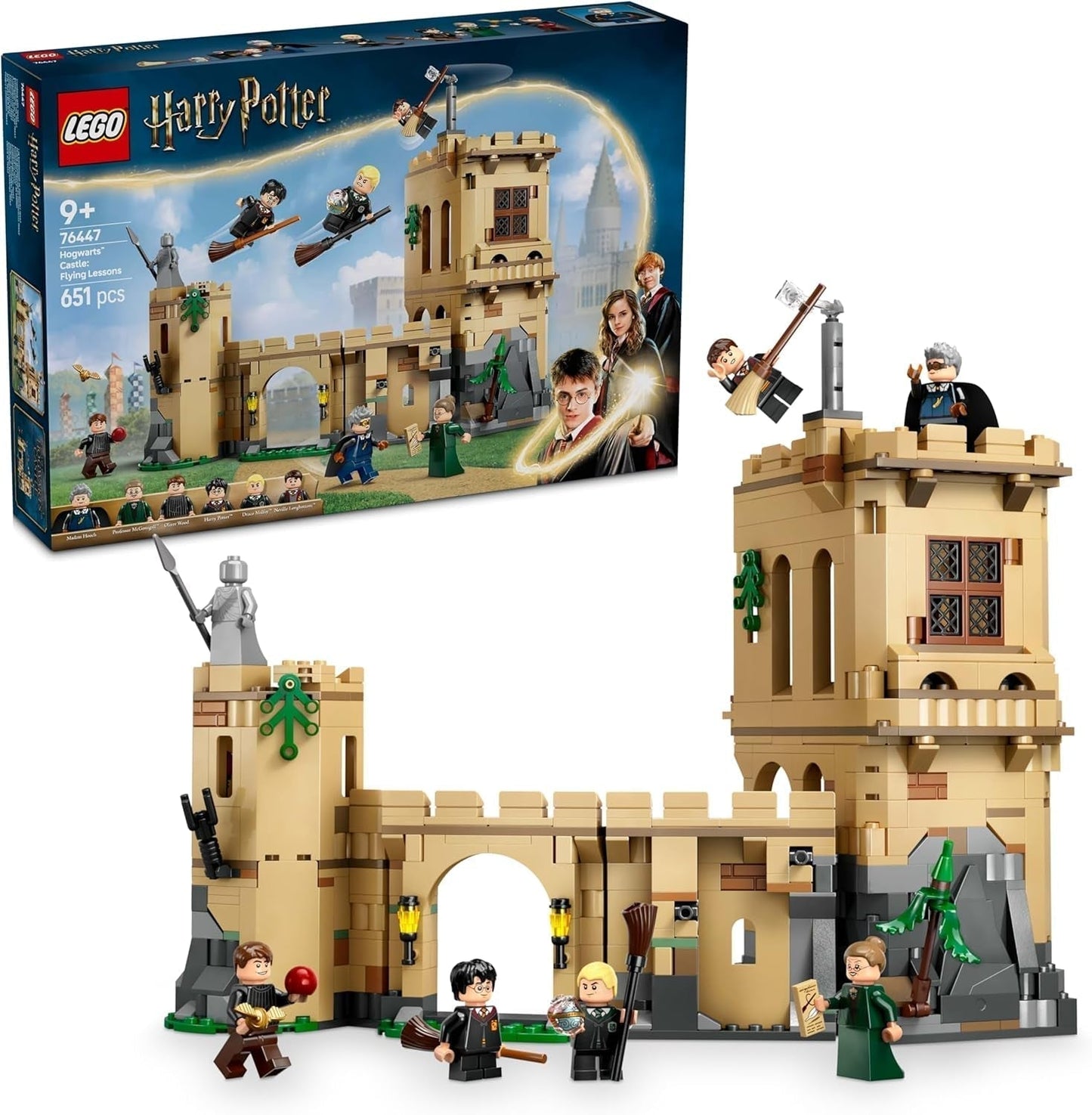 Schloss Hogwarts LEGO Harry Potter: Flugstunden Abenteuerspielset mit 6 sammelbaren Minifiguren, darunter Draco Malfoy und Professor McGonagall Rollenspielset für Jungen und Mädchen ab 9 Jahren 76447 Bausets Besuche den LEGO-Store Standardtitel