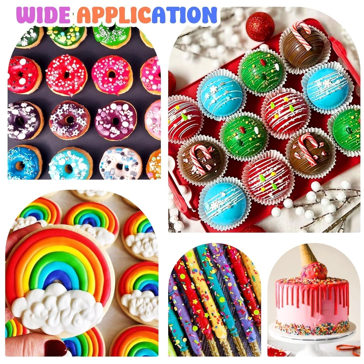 Fettlösliche Schokoladen-Lebensmittelfarbe – Regenbogenfarben, ölbasierte Lebensmittelfarbe für Fondant, Kuchendekoration, Backen – flüssige Lebensmittelfarbe für Kakaobutter, Buttercreme – je 12 g