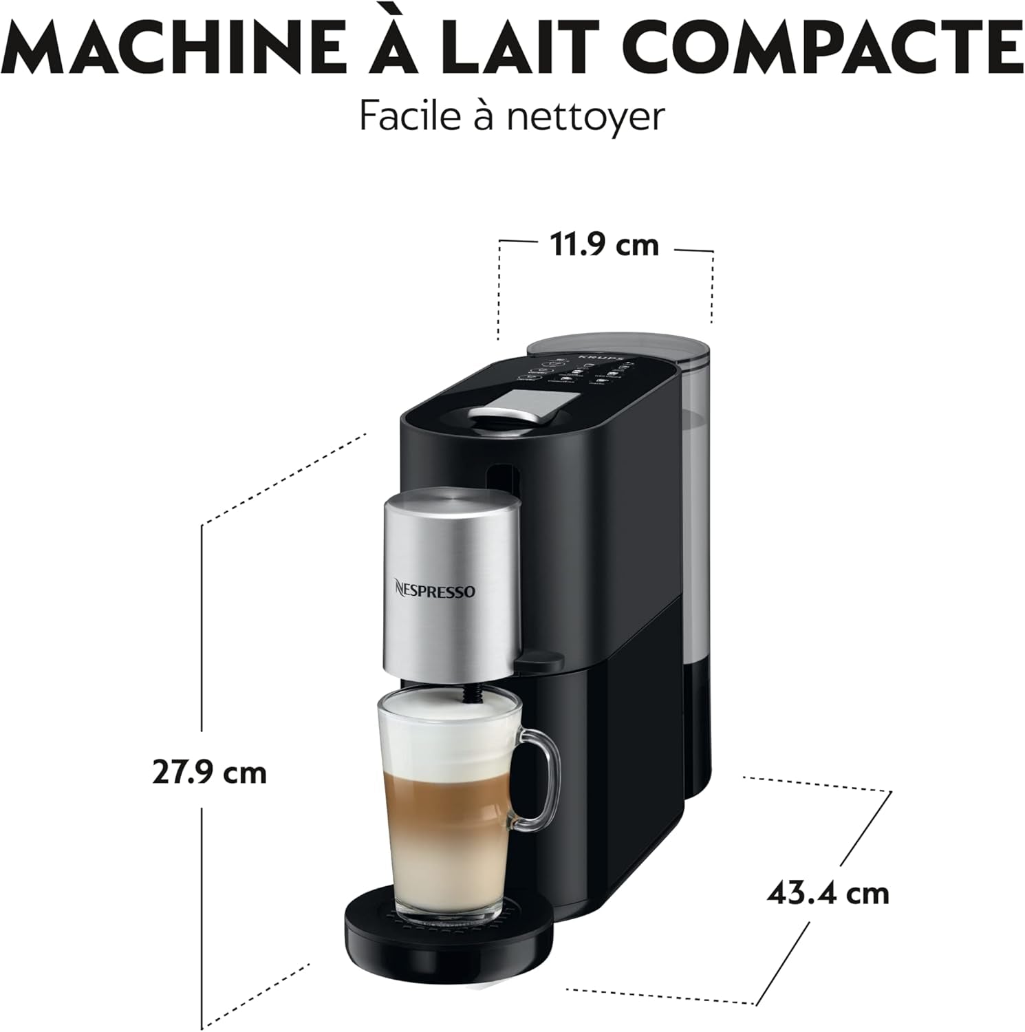 Krups Nespresso-Espressomaschine, Kapsel-Espressomaschine, Espresso-Barista-Stil, Milchaufschäumer, hergestellt in Frankreich YY4355FD