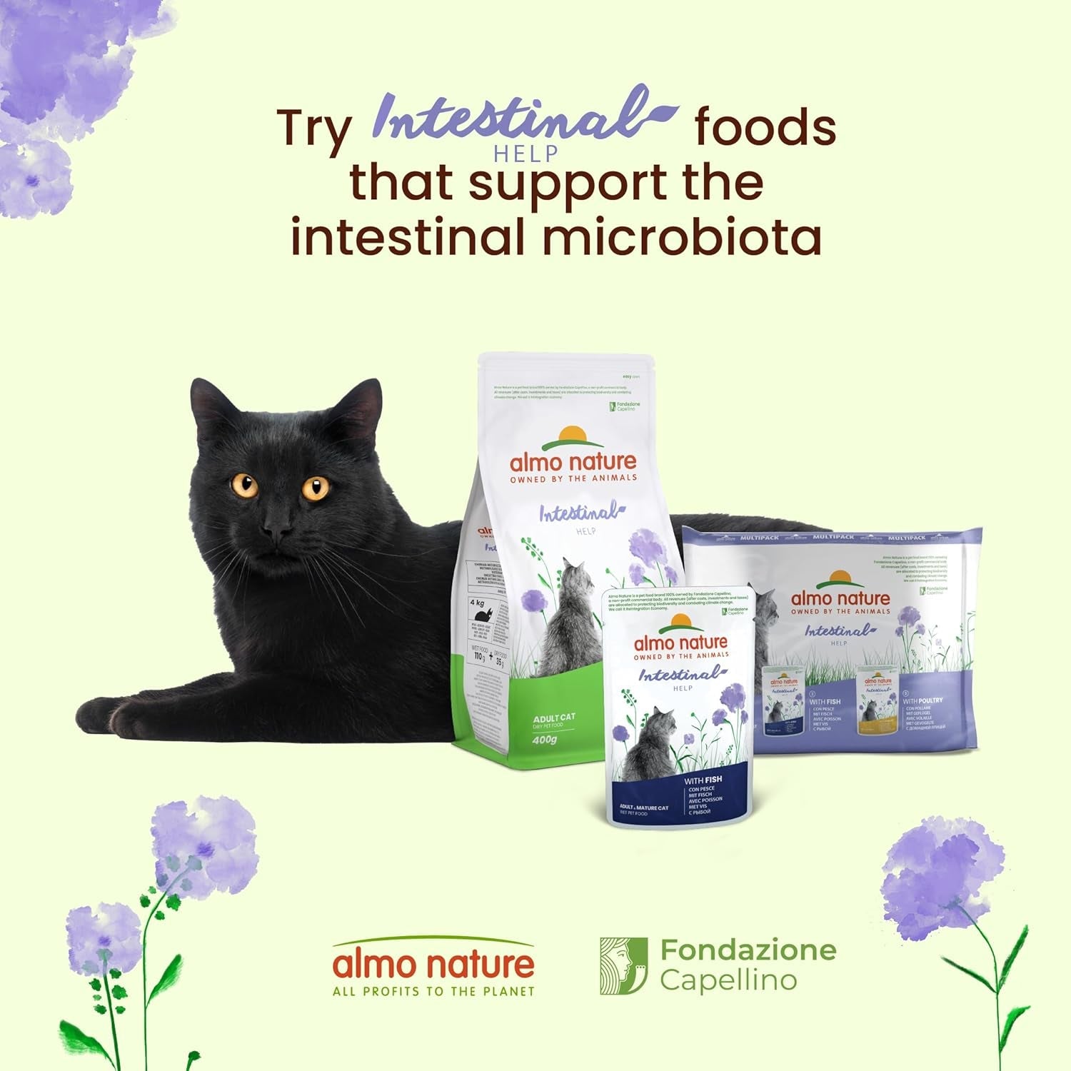 Almo Nature Functional – Darmhilfe – Nassfutter für erwachsene und ausgewachsene Katzen mit empfindlichem Darm – mit Geflügel – unterstützt das Mikrobiom – 70 g (30 Stück)