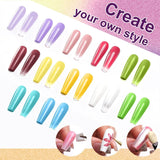 Farbverlaufs-Malgel, 12 Farben, Ombre-Gel-Nagellack mit 100 Nagelschwämmen und 4 Krallen, Metallgreifer für French-Maniküre, DIY-Nagelkunst, Set I