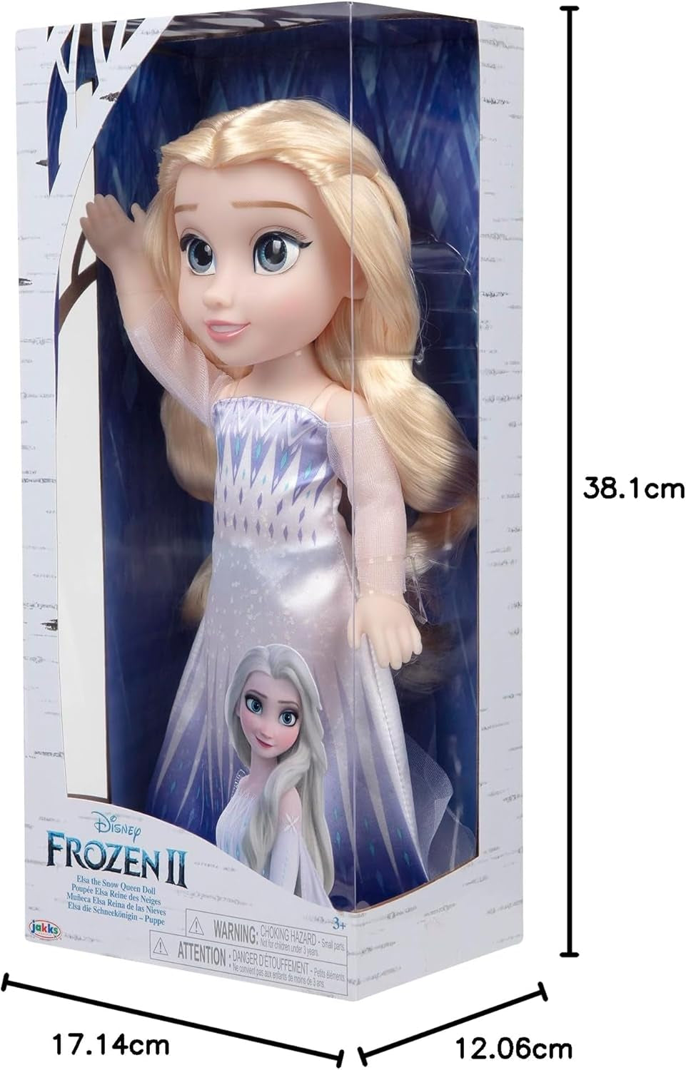Disney Frozen 2 Elsa-Puppe – 35 cm große, bewegliche Puppe in ikonischem Modekleid und langen, wallenden Haaren für zusätzlichen Spaß, für Mädchen ab 3 Jahren, 214894
