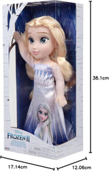 Disney Frozen 2 Elsa-Puppe – 35 cm große, bewegliche Puppe in ikonischem Modekleid und langen, wallenden Haaren für zusätzlichen Spaß, für Mädchen ab 3 Jahren, 214894