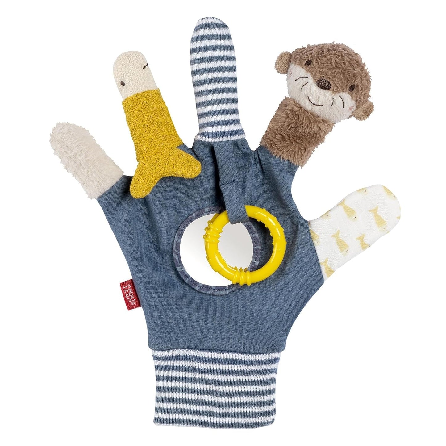 Fehn Babyhandpuppe Krokodil – Plüschtier mit Rassel, Raschelpapier, Beißring und Quietscher – Babyhandpuppe – Schnappspielzeug für Babys und Kleinkinder ab 6 Monaten Babyspielzeug Naty Shop Otter
