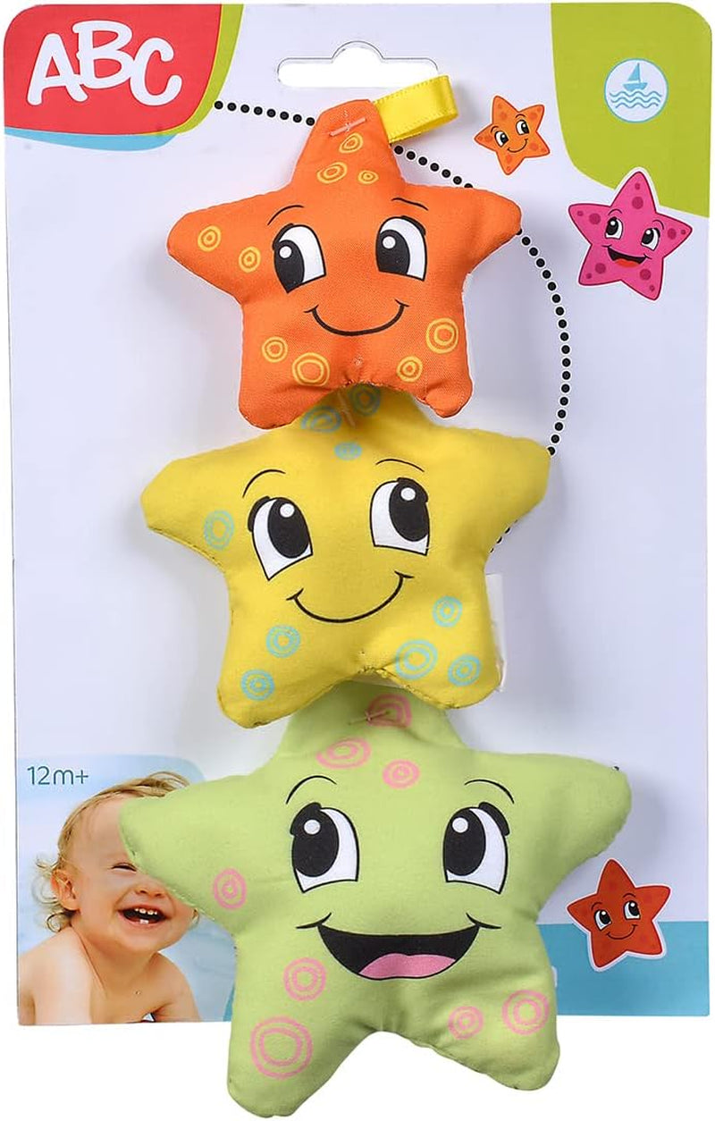 Simba 104010071 - ABC Soft Seestern, Kinderspielzeug, Textilsterne gefüllt mit Styropor, 3 Stück, ab 6 Monaten Toys Bebe Naty Shop