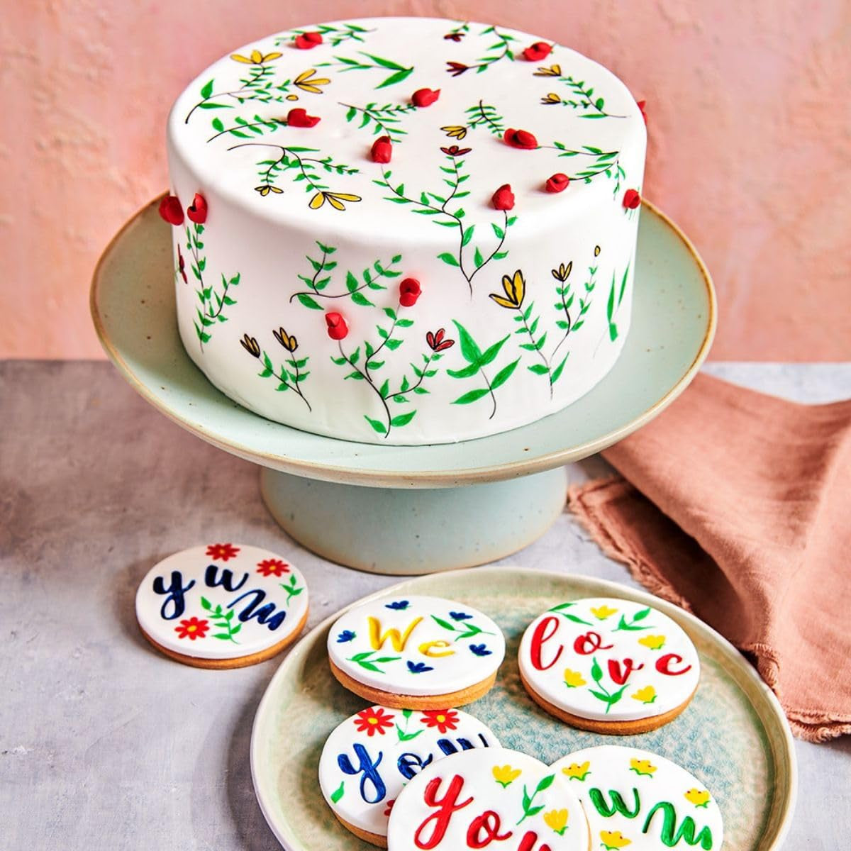 Essbare Stifte von Funcakes, Orange: Lebensmittelfarbe, flexible Spitze für dicke und dünne Linien, essbarer Stift für Kekse, Kuchen, Fondant und mehr, ideal zur Personalisierung, Halal-zertifiziert