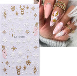 Weihnachts-3D-Nagelaufkleber, 4 Bögen, 5D-Nagelaufkleber, stereoskopische Nagelaufkleber, Dekorationen, Nageldesign-Zubehör
