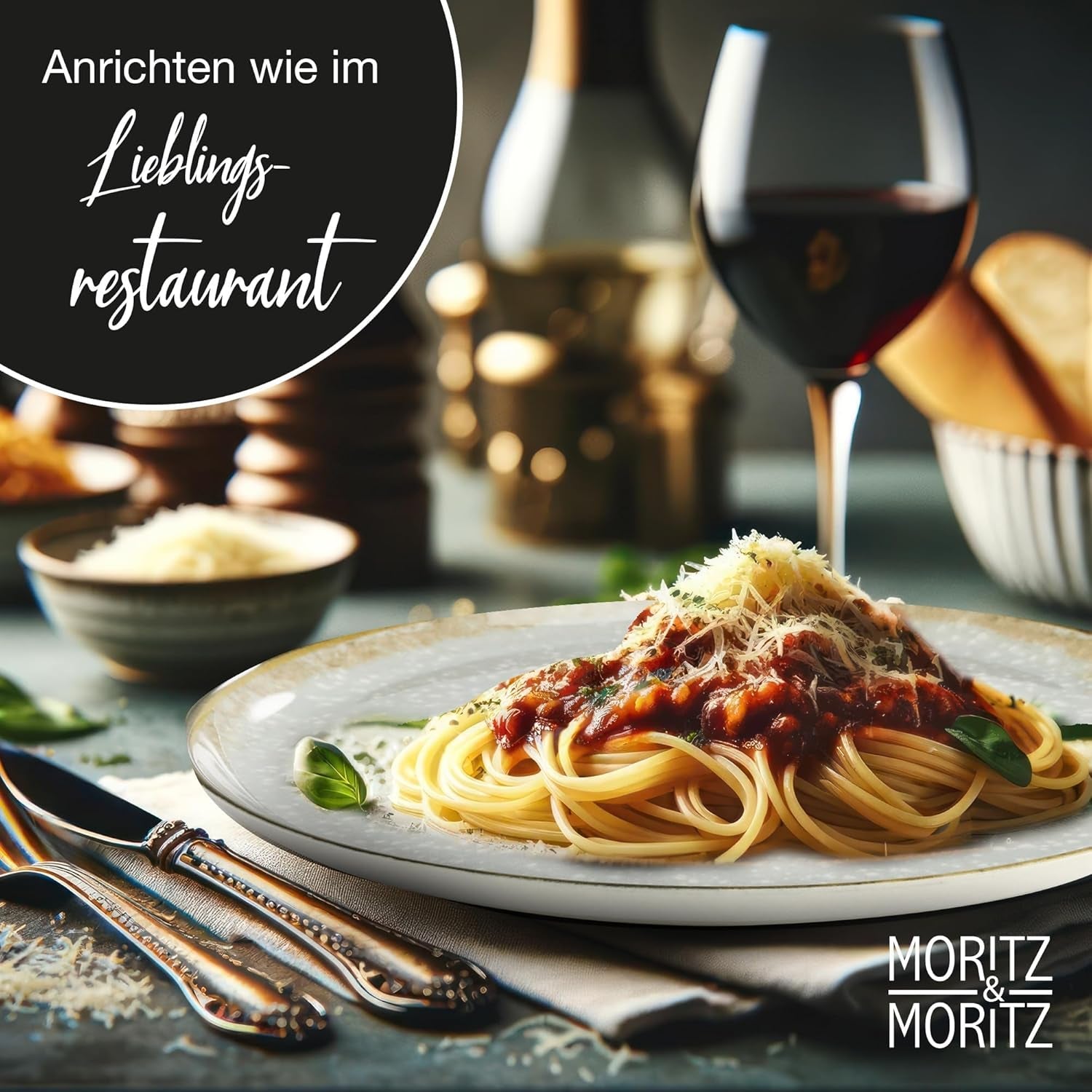 Moritz & Moritz BLOSSOM Porzellan-Geschirrset für 6 Personen, 18-teilig – Modernes Geschirr mit verspieltem Design – Pflegeleichtes Kaffeeservice mit Tellern und Schüsseln – Kombiservice