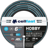 CELLFAST Gartenschlauch, 6-lagiger Wasserschlauch, doppelt geflochtener Stoff, Bewässerungsschlauch, UV-beständig, Anti-Algen, flexibler Schlauch, 32 bar, 1 Zoll, 25 Meter, Hobby