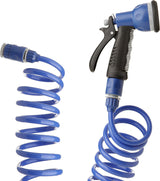 TATAY Spiralschlauch-Set 10 m mit Kunststoffzubehör mit UV-Schutz, ideal für Terrassen und kleine Gärten.