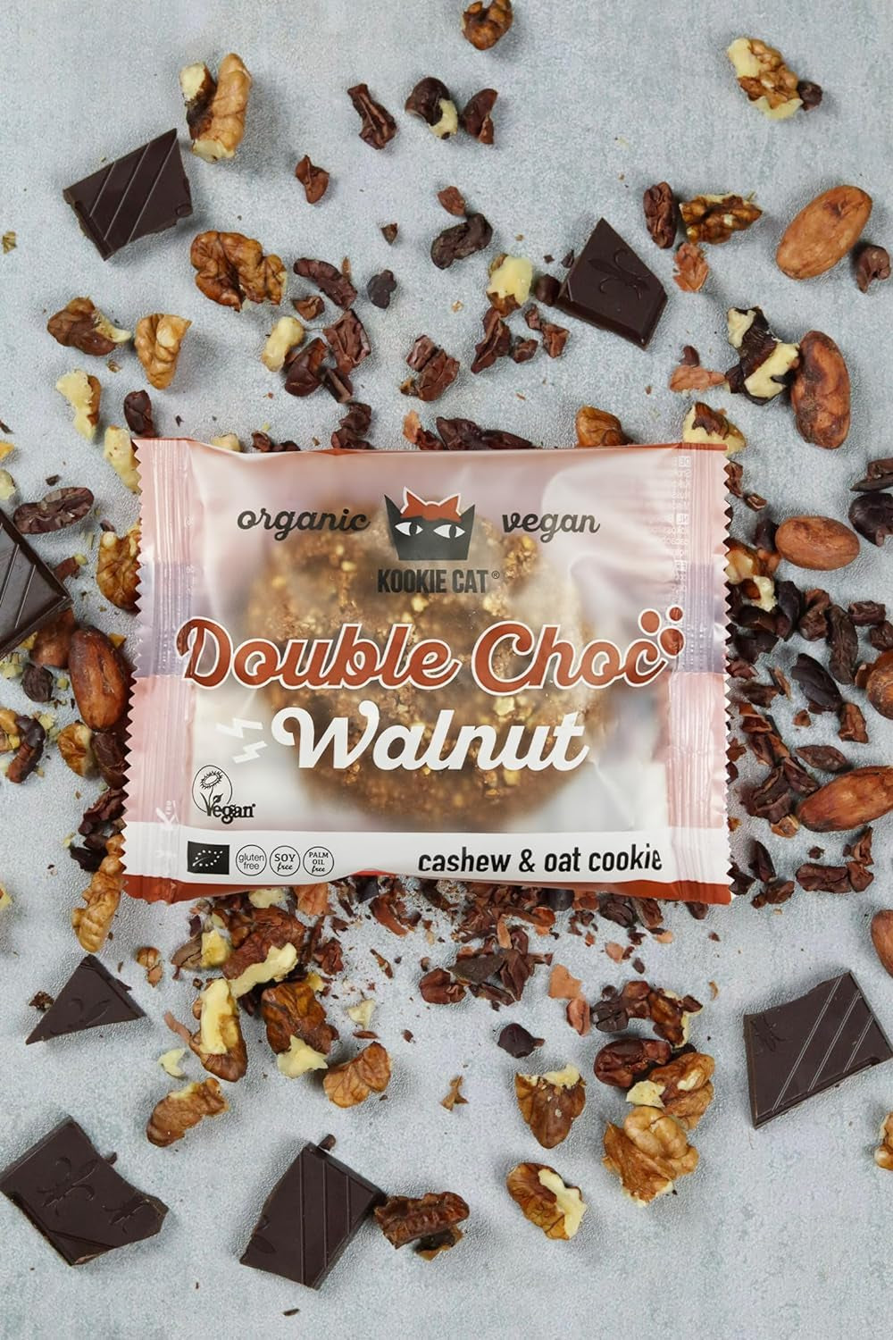 Doppelnussschokolade – Vegan, glutenfrei, sojafrei, Bio-Cashew- und Haferkekse – 12 x 50 g Multipack (2er-Pack)