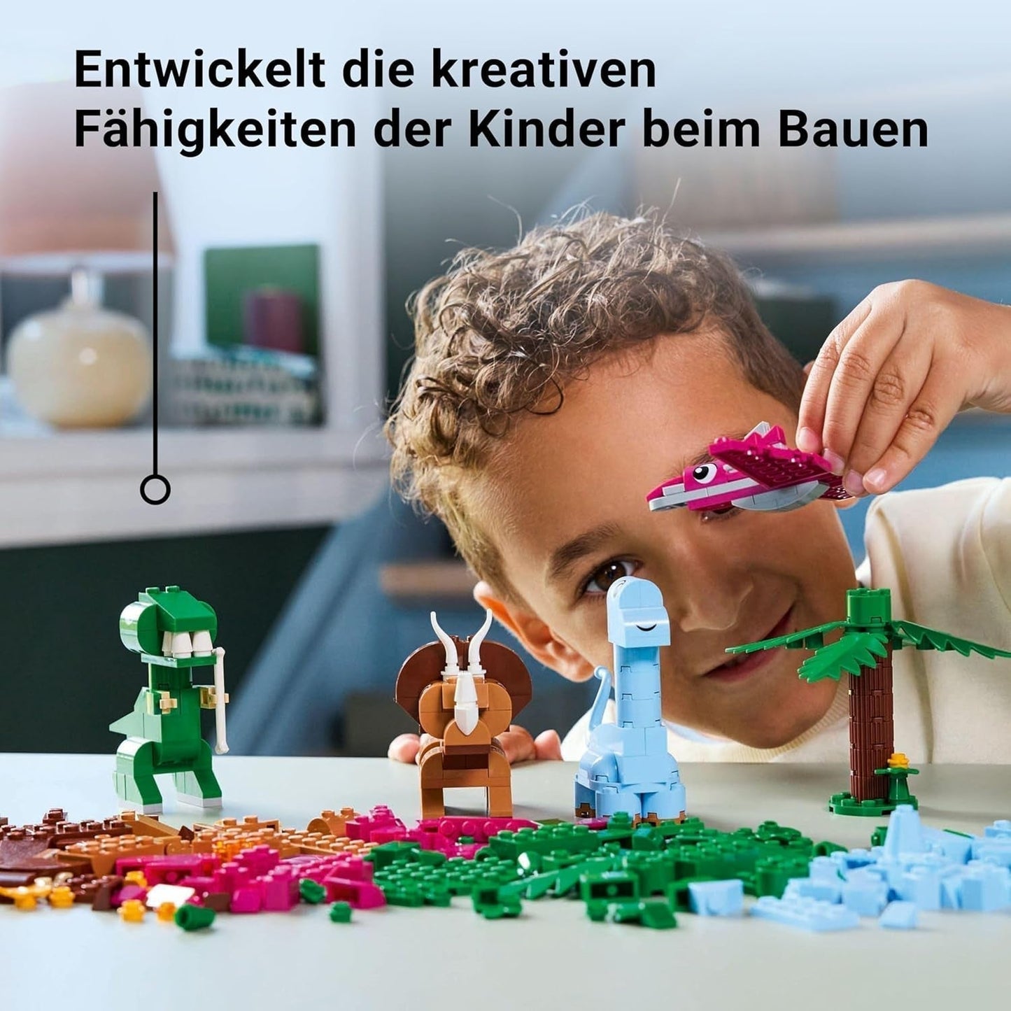 LEGO Classic Kreativ-Dinosaurier-Bauset mit Tiermodellen und Figuren aus Steinen, fantasievolles Spielerlebnis, Geschenk für Jungen und Mädchen ab 5 Jahren, inklusive T.Rex und Triceratops 11041 Bausets Besuchen Sie den LEGO-Store