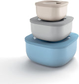Guzzini – Kitchen Active Design, STORE&MORE Set mit 3 luftdichten Boxen für Kühl-/Gefrierschrank/Mikrowelle, hoch – 19,5 x 19,5 x H12,3 cm | 750/1550/2800 cm³ – 17070852 Frischhaltedosen Naty Shop 19,5 x 19,5 x 9,3 cm einzeln