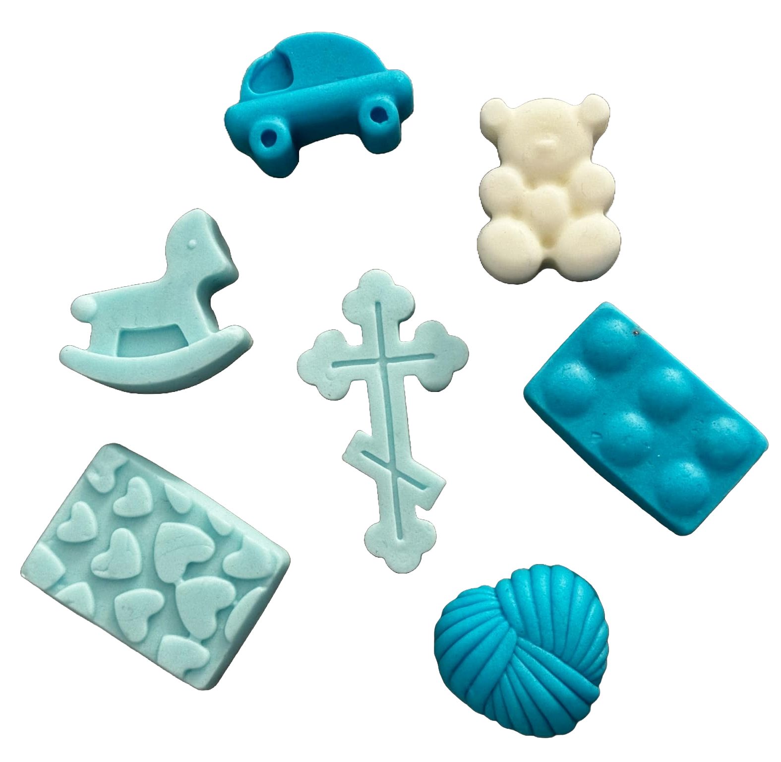 Set mit 7 essbaren Dekorationen aus Zuckerpaste, Batez Sugar Paste Decorations Nati Shop