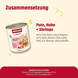 Animonda Carny Nassfutter für Katzen Truthahn + Huhn + Garnelen (6 x 800 g), getreidefreies, zuckerfreies Nassfutter mit frischen Fleischzutaten
