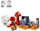 LEGO Minecraft Ambush at the Nether Portal Nether-Spielspielzeug für Kinder mit Kampfszenen und legendären Figuren, einschließlich Ghast-Geschenk für Gamer-Jungen und -Mädchen ab 8 Jahren 21255 Bausets Besuchen Sie den LEGO-Store