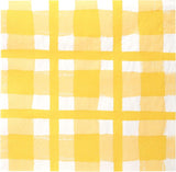Talking Tables 20 x Einweg-Recyclingpapierservietten mit gelbem Gingham-Karomuster für Sommerpicknicks und Abendessen im Freien, umweltfreundlich für Geburtstagsfeiern, Ostern, Hochzeiten, Grillabende, 3-lagig, 33 cm