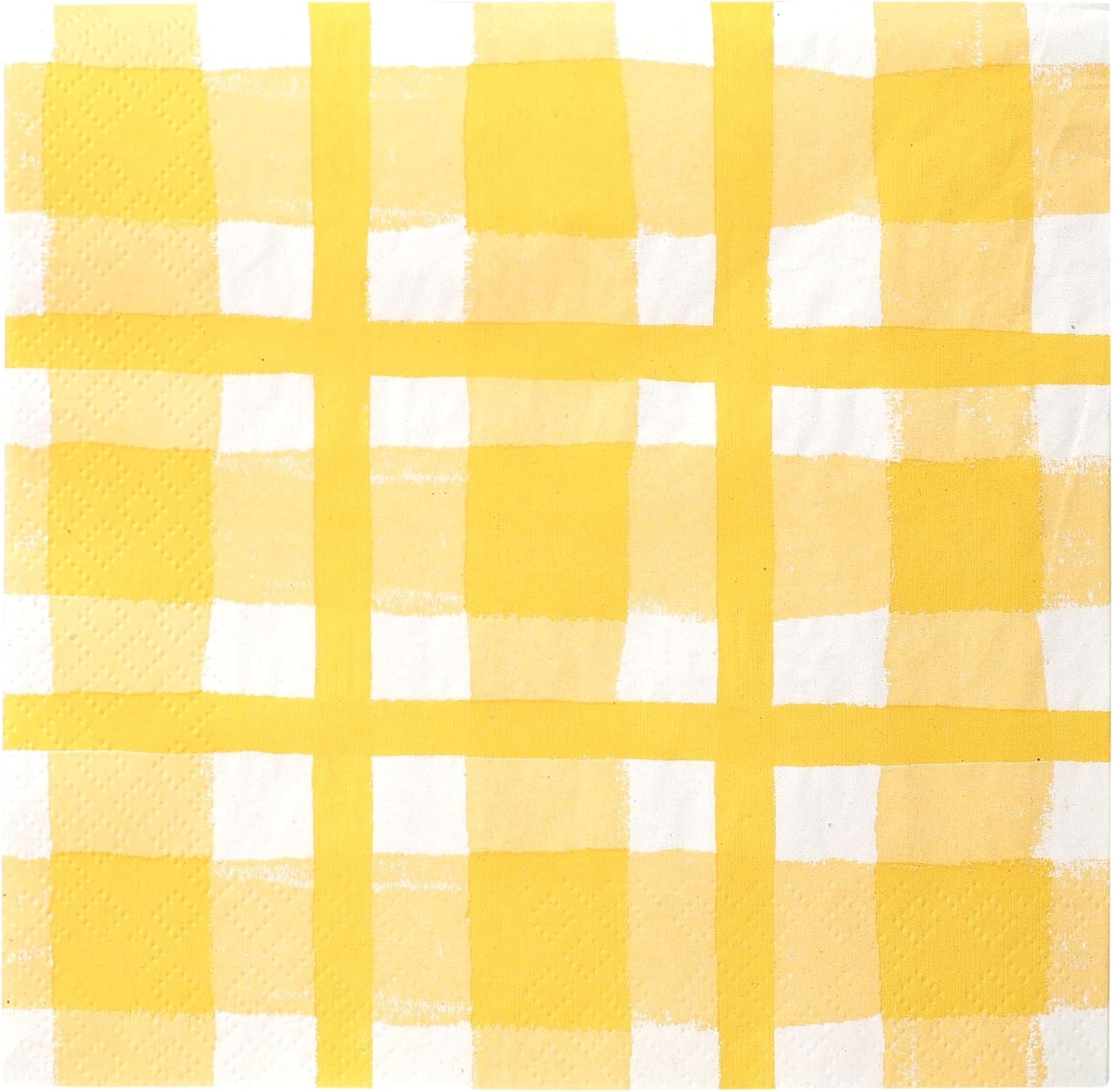 Talking Tables 20 x Einweg-Recyclingpapierservietten mit gelbem Gingham-Karomuster für Sommerpicknicks und Abendessen im Freien, umweltfreundlich für Geburtstagsfeiern, Ostern, Hochzeiten, Grillabende, 3-lagig, 33 cm