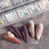 JMEOWIO Nagelglitter 12 Gitter Aurora Nail Art Dekoration Zubehör Nageldesign