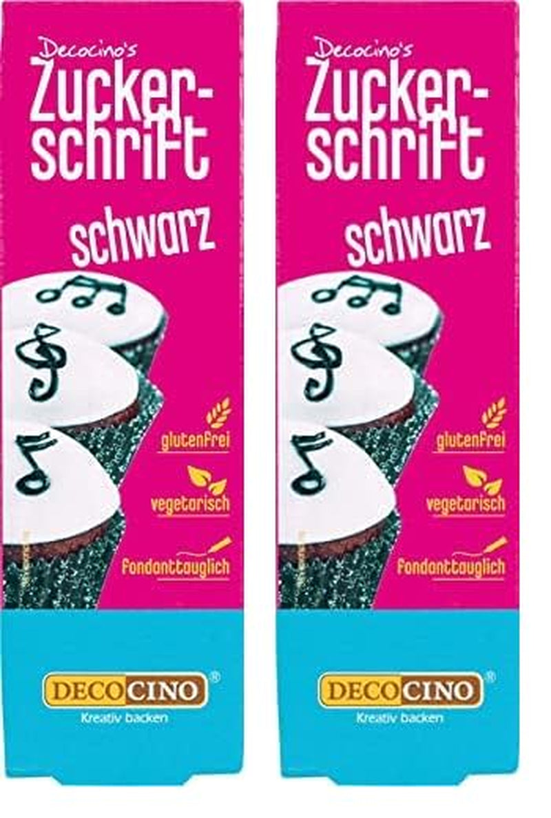Decocino Red Sugar Lettering – Schriftzug mit Lebensmittelfarbe – Praktische Tube zum Beschriften von Fondant und Zuckerguss – Backdekorationen für Kuchen, Torten und Cupcakes! (2er-Pack)