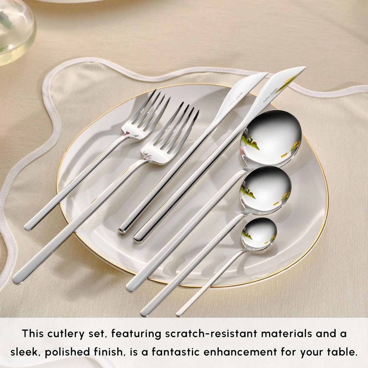 Karaca Focus Elegance, 84-teiliges Besteckset, 12 Personen Kitchen Naty Shop