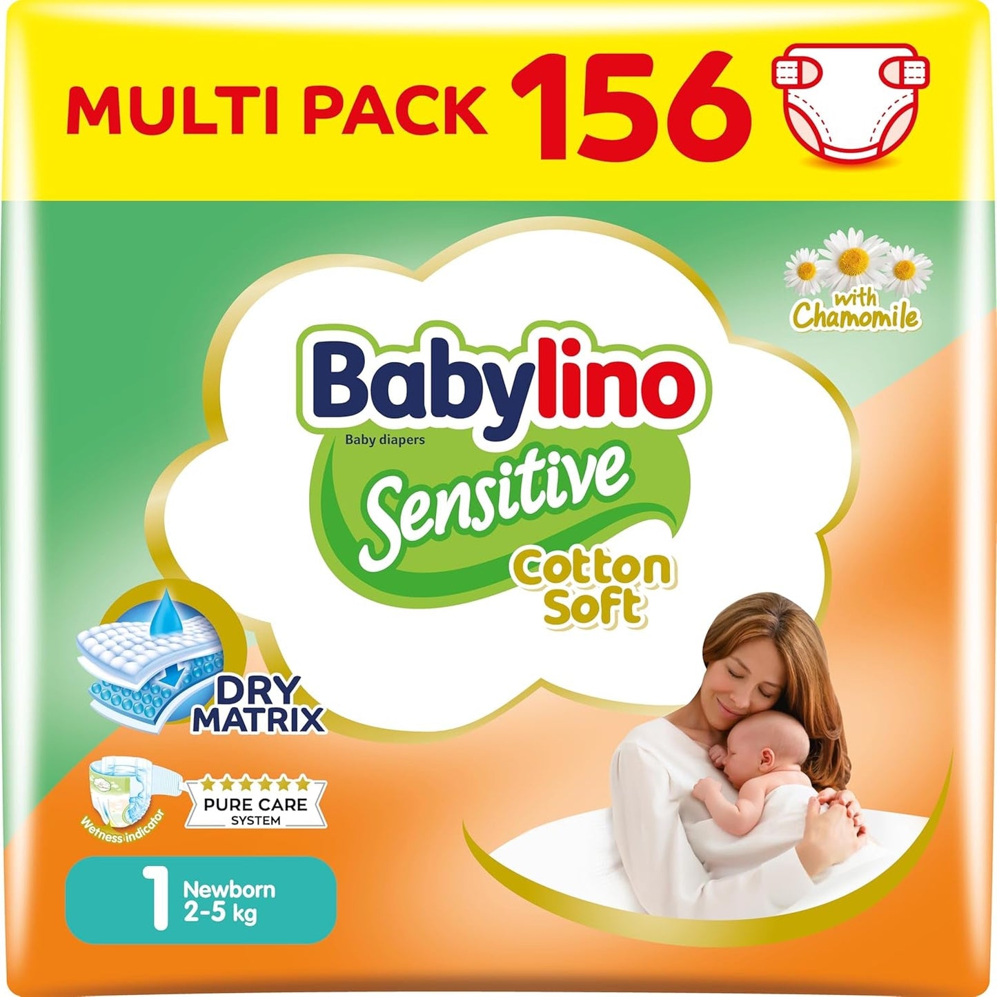 Sensitive Babywindeln, Größe 1, Neugeborene (2-5 kg), 26 Stück