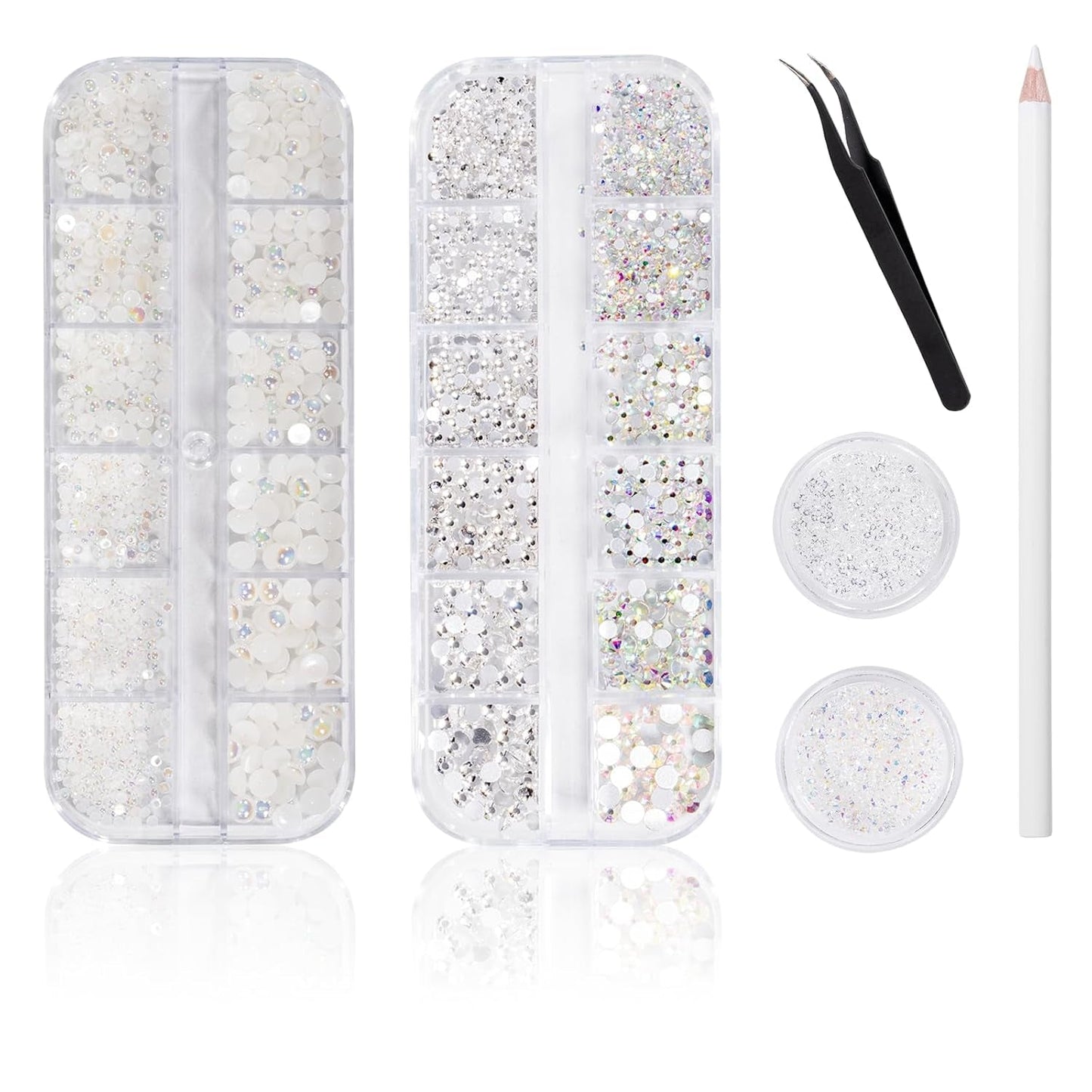 5600 Stück Strasssteine ​​​​Nägel Nail Art, 36 Farben Glitzersteine, Dekorationen Nagelsteine ​​​​Für Nagelkunst, Einschließlich Wachsstift Für Strasssteine ​​​​Und Strass-Picker