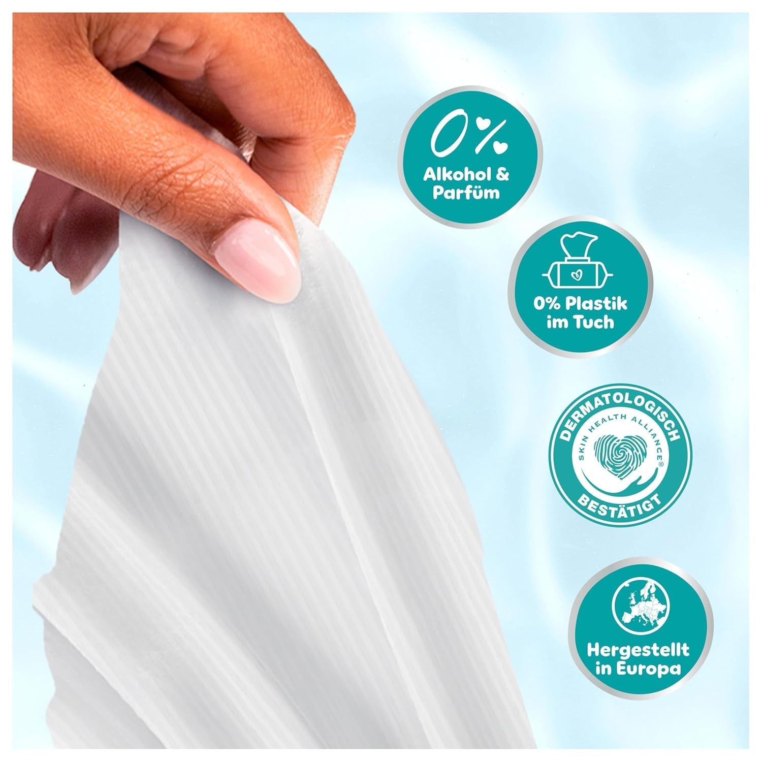 Pampers Baby-Feuchttücher mit 99 % Wassergehalt, 12 Packungen mit je 60 Tüchern = 720 Baby-Feuchttücher, leichte Lotion mit 99 % Wasser