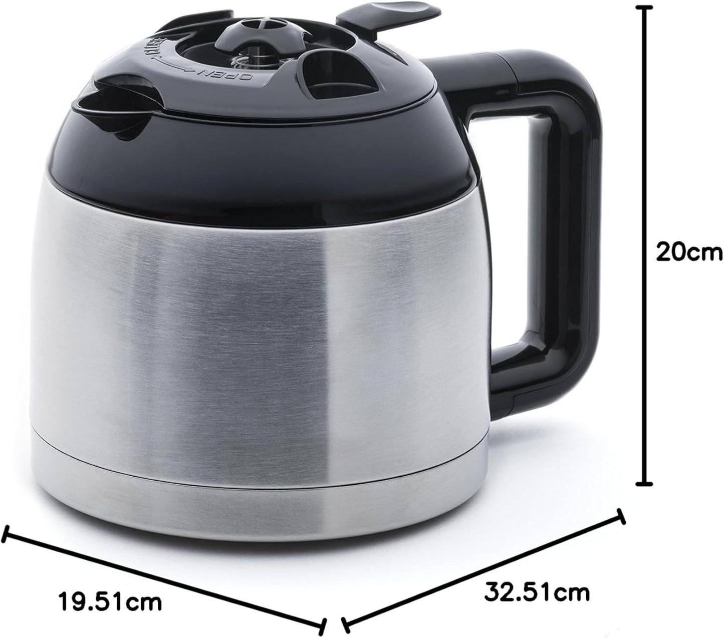 SYBF-CM025 Heißkaffeemaschine, Edelstahl, 1,2 Liter, Edelstahl