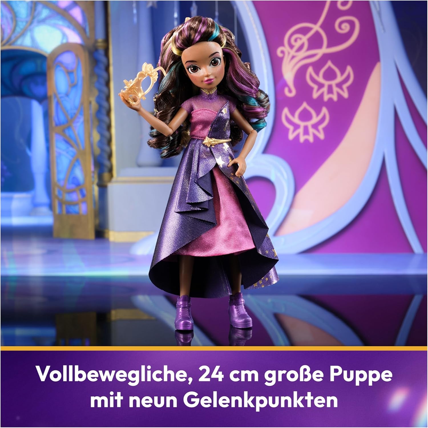 Unicorn Academy Deluxe Maskenball – Sophia Original-Puppe aus der beliebten Netflix-Serie, 24 cm groß, mit 2 Outfits und Accessoires, ab 4 Jahren
