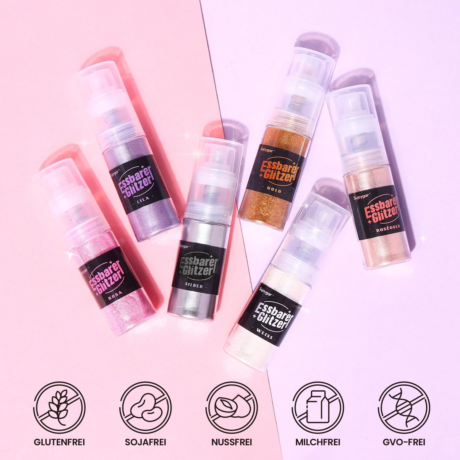 Essbarer Glitzer – 10 g, roségoldener Getränkeglitzer, essbares Glitzerpulver, Lebensmittelfarbpulver, Goldpulver, metallisches Glitzerpulver, Glitzerspray für Cocktails, Schokolade, Kuchen, Fondant