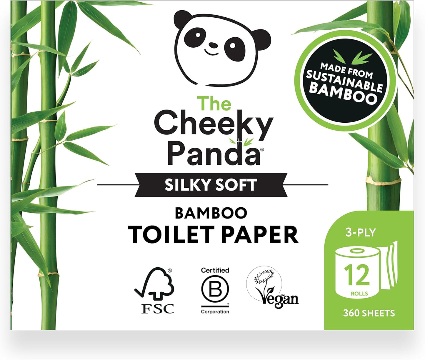 Die Cheeky Panda Bambus-Cocktailservietten | weiße Servietten 100 Stück Papierservietten