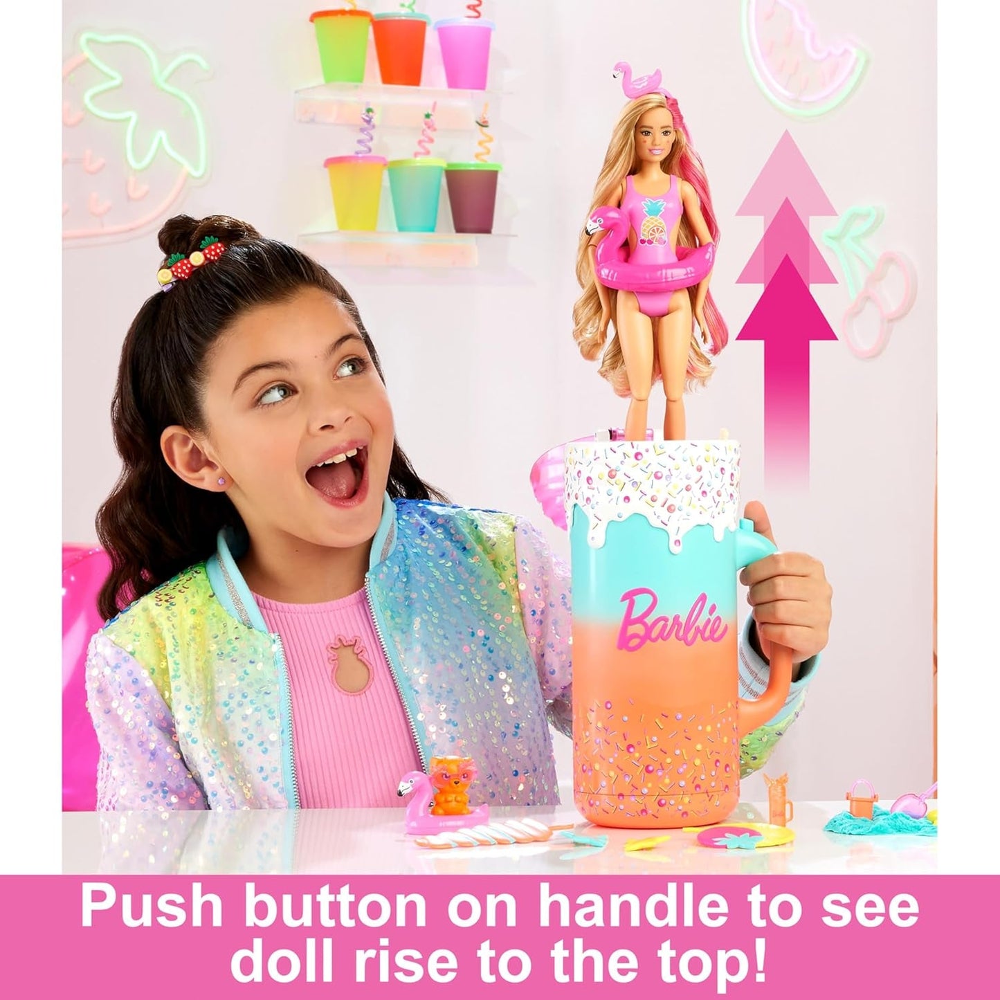 BARBIE Pop Reveal Rise & Surprise Geschenkset – 15+ Überraschungen, darunter 1 Barbie-Puppe, Strandzubehör für spielerischen und fruchtigen Spaß für Kinder ab 3 Jahren, 57 HRK