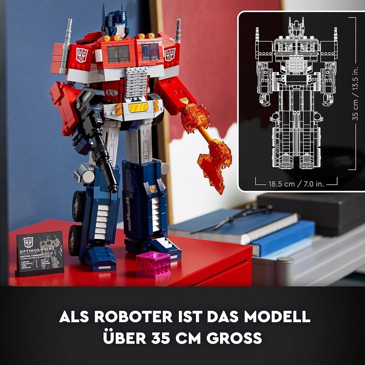 LEGO 10302 Icons Optimus Prime Set, 2-in-1-Roboterfigur und Modell-Truck, Transformers-Spielzeugmodellbausatz für Erwachsene, Geburtstags- oder Weihnachtsgeschenk für Männer, Frauen, Sie und Ihn. Bausets Besuchen Sie den LEGO-Store